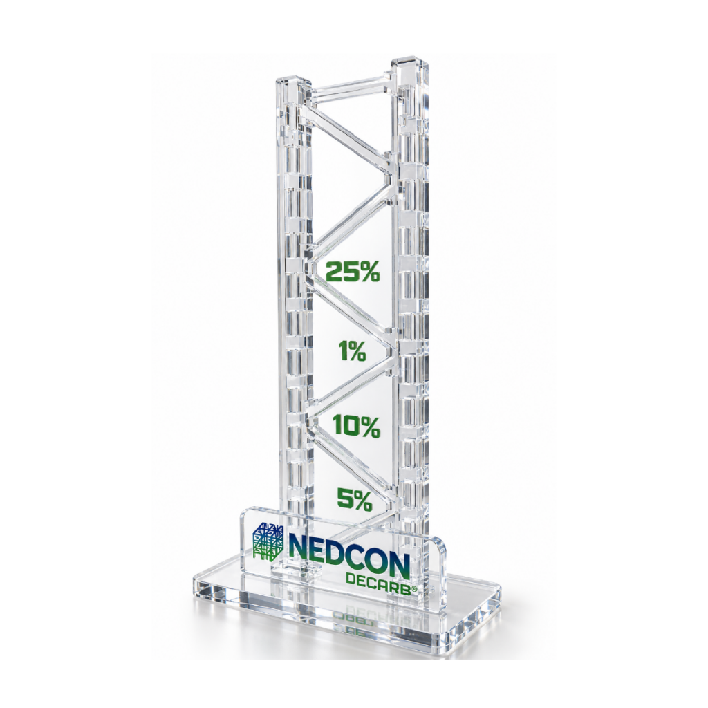 Maatwerk plexiglas Decarb Award ontworpen voor NEDCON